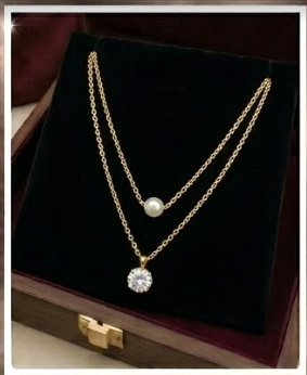 Rhodium plated & Jewellery Set in Maroon Red Colour