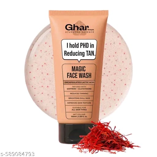 Magic Face Wash | With Sandalwood, Saffron &amp; Glutathione | Tan Removal, Skin Brightening &amp; Radiant Glow | (Pack of 1) (100 g)