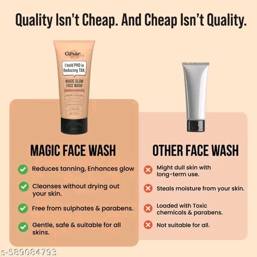 Magic Face Wash | With Sandalwood, Saffron &amp; Glutathione | Tan Removal, Skin Brightening &amp; Radiant Glow | (Pack of 1) (100 g)