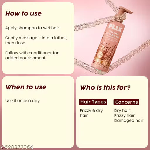 PLIX - THE PLANT FIX Flaxseed Ultrasmooth Advanced Shampoo | Plant Keratin PF &amp; Flaxseed Oil | For Smooth &amp; Shiny Hair | Paraben &amp; Sulphate Free | For Men &amp; Women | 200ml