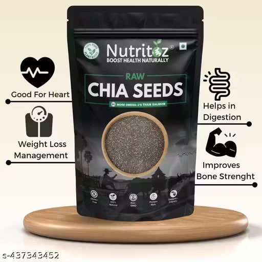 Nutritoz - Chia Seeds for Weight Loss | Loaded with Omega-3, Calcium & Antioxidants Rich | 100% Natural & Clean | Combo Pack of 2 (50G X 2)