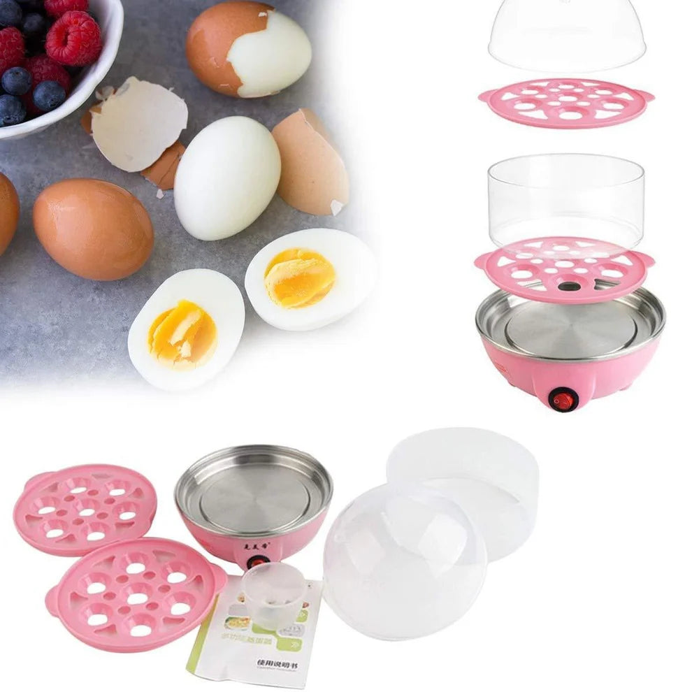 Double Layer Egg Boiler Electric Automatic Off 14 Egg Poacher for Steaming, Cooking, Boiling and Frying, (Multi Color, 350 Watts)