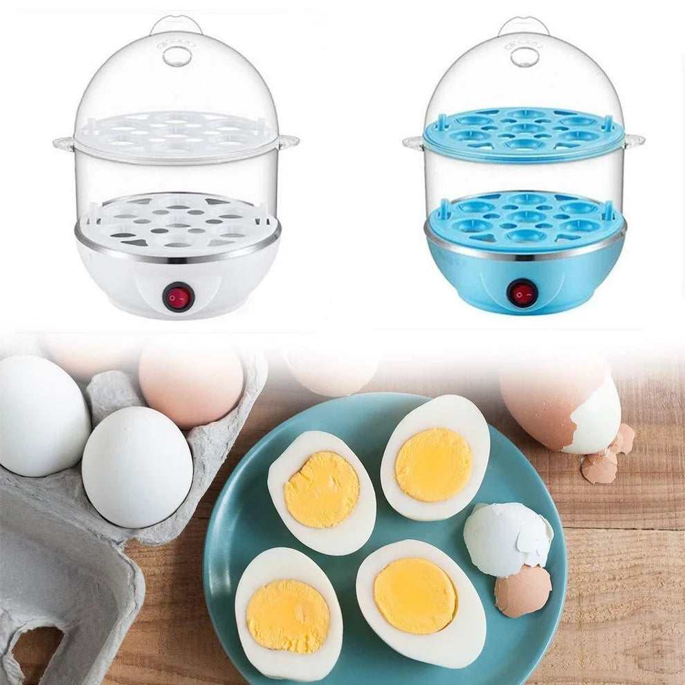 Electric Egg Boiler and Omelette Maker | 2-Layer Egg Cooker | Portable Egg and Milk Boiler | 14 Egg Capacity | Automatic Off